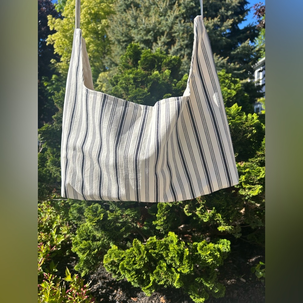 Striped Black and White Shoulder Bag - One of a Kind